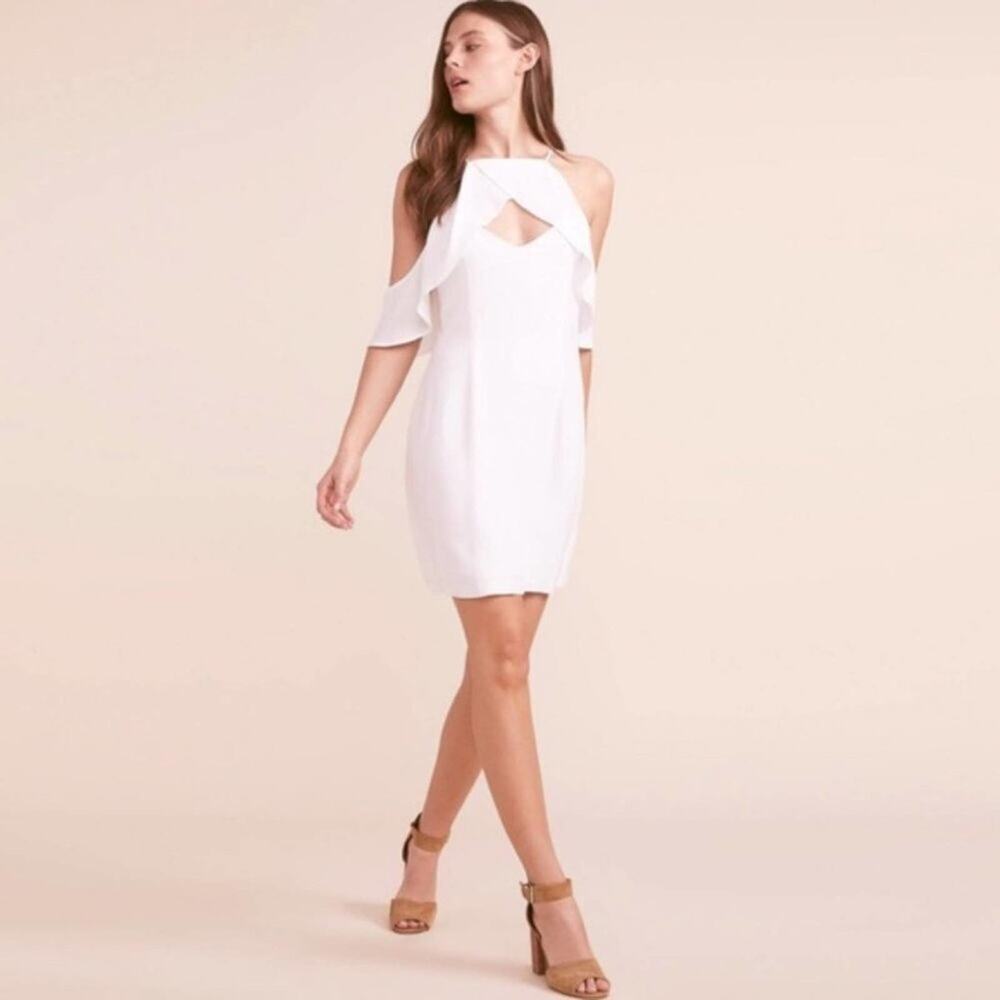 NWT BB Dakota | Kaless White Ruffle Sheath Cocktail Dress Sz 4 New with Tags